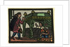 Illustration of English Tales Folk Tales and Ballads. A Man in Tears Being Addressed by a Woman from a Canopied Bed by Anonymous