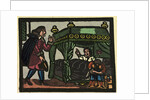 Illustration of English Tales Folk Tales and Ballads. A Man in Tears Being Addressed by a Woman from a Canopied Bed by Anonymous