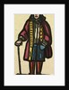 Illustration of English Tales Folk Tales and Ballads. A Man Wearing Colourful Clothes Holding a Walking Stick by Anonymous