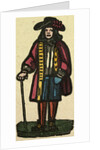 Illustration of English Tales Folk Tales and Ballads. A Man Wearing Colourful Clothes Holding a Walking Stick by Anonymous
