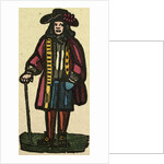 Illustration of English Tales Folk Tales and Ballads. A Man Wearing Colourful Clothes Holding a Walking Stick by Anonymous