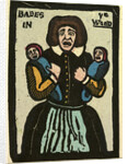 Illustration of English Tales Folk Tales and Ballads. A Woman Holding Two Babies by Anonymous