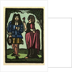 Illustration of English Tales Folk Tales and Ballads. A Woman Giving a Flower to a Man by Anonymous