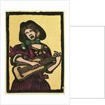 Illustration of English Tales Folk Tales and Ballads. A Woman Playing a Musical Instrument by Anonymous