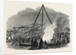 The Burning Well Near the Featherstone Station in the Vicinity of Pontefract by Anonymous