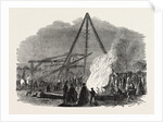 The Burning Well Near the Featherstone Station in the Vicinity of Pontefract by Anonymous