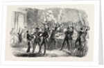Fraternization of the British Horse Guards and the French Cent Gardes at Boulogne Drinking Her Majesty's Health. 1854 by Anonymous