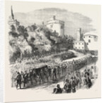 Funeral of the Late Marquis of Ormonde. The Procession Leaving Kilkenny Castle 1854 by Anonymous