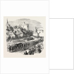 Funeral of the Late Marquis of Ormonde. The Procession Leaving Kilkenny Castle 1854 by Anonymous