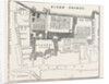 Fire in the Strand Site of Arundel House: Ground-Plot of Arundel Rouse and Gardens. (the Dark Line Encloses the Premises.) London UK 1854 by Anonymous