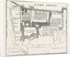 Fire in the Strand Site of Arundel House: Ground-Plot of Arundel Rouse and Gardens. (the Dark Line Encloses the Premises.) London UK 1854 by Anonymous
