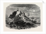 The Queen's Visit to Jersey. Moonlight View of Mont Orgeuil Castle, with the Royal Squadron Lying at Anchor, 1859 by Anonymous