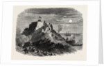 The Queen's Visit to Jersey. Moonlight View of Mont Orgeuil Castle, with the Royal Squadron Lying at Anchor, 1859 by Anonymous