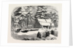 Lumbering in New Brunswick, Lumberman's Camp House, 1858 by Anonymous
