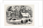 Lumbering in New Brunswick, Lumberman's Camp House, 1858 by Anonymous