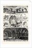 Professor Willis and Party in the Crypt of Rochester Cathedral. Malling Abbey. Leybourne Church and Castle. Yard of Ancient Hostelry. 1863 by Anonymous