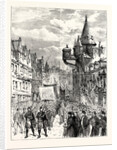 The Railway Strikes in Scotland: A Procession of Strikers Passing Down the Canongate Edinburgh by Anonymous