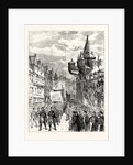 The Railway Strikes in Scotland: A Procession of Strikers Passing Down the Canongate Edinburgh by Anonymous