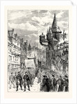 The Railway Strikes in Scotland: A Procession of Strikers Passing Down the Canongate Edinburgh by Anonymous