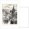 The Railway Strikes in Scotland: A Procession of Strikers Passing Down the Canongate Edinburgh by Anonymous