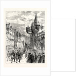 The Railway Strikes in Scotland: A Procession of Strikers Passing Down the Canongate Edinburgh by Anonymous