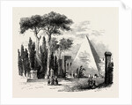 The English Cemetery and Pyramid of Caius Cestius. Rome Italy by Anonymous