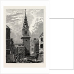 St. Bride's Church Fleet Street 1824 London by Anonymous