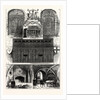 1. Door from the Middle Temple. 2. Wig-Shop in the Middle Temple. 3. Door from the Inner Temple. 4. Screen of the Middle Temple Hall 5. Fireplace in the Inner Temple. 6. Buttery of the Inner Temple. by Anonymous