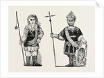 Figures of Gog and Magog Set Up in Guildhall after the Fire London by Anonymous