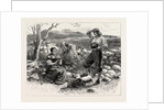 Urith: A Tale of Dartmoor, by S. Baring Gould; Urith Brought Out Her Knitting and Sat on a Stone by Him, As He Worked. by Anonymous