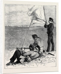 Sketches at the Autumn Manoeuvres: Party Practising for Signalling from Outpost to Field Telegraph by Anonymous