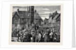Sketches in the Agricultural Districts: Labourers Meeting at the Eleanor Cross, Geddington, Northamptonshire by Anonymous