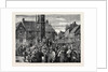 Sketches in the Agricultural Districts: Labourers Meeting at the Eleanor Cross, Geddington, Northamptonshire by Anonymous