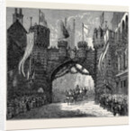 The Prince and Princess of Wales at Chatsworth and Derby: Triumphal Arch at Derby by Anonymous
