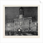 The Prince and Princess of Wales at Derby: The Town Hall Illuminated by Anonymous