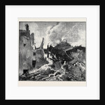 The Eruption of Mount Vesuvius: House at St. Sebastiano Overwhelmed and Burnt by Lava by Anonymous