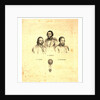 Portraits of Three Balloonists Ippolito Caffi, Francesco Arban, and G. Seiffard, with a Small View of Them in an Ascending Balloon, Rome, 1847, Italy by Anonymous