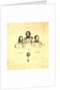Portraits of Three Balloonists Ippolito Caffi, Francesco Arban, and G. Seiffard, with a Small View of Them in an Ascending Balloon, Rome, 1847, Italy by Anonymous