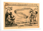 Print Shows Banner with Name of Italian Balloonist Vincent Lunardi; Includes Figure Playing a Drum and Two Others Dancing. by Anonymous