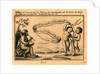 Print Shows Banner with Name of Italian Balloonist Vincent Lunardi; Includes Figure Playing a Drum and Two Others Dancing. by Anonymous