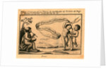 Print Shows Banner with Name of Italian Balloonist Vincent Lunardi; Includes Figure Playing a Drum and Two Others Dancing. by Anonymous
