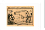 Print Shows Banner with Name of Italian Balloonist Vincent Lunardi; Includes Figure Playing a Drum and Two Others Dancing. by Anonymous