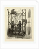 Albert Tissandier, Gaston Tissandier, and an Unidentified Man in the Basket of Their Airship Demonstrating an Electric Navigational System Featuring a Propeller by P. Ferat by Anonymous