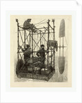Albert Tissandier, Gaston Tissandier, and an Unidentified Man in the Basket of Their Airship Demonstrating an Electric Navigational System Featuring a Propeller by P. Ferat by Anonymous