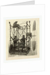 Albert Tissandier, Gaston Tissandier, and an Unidentified Man in the Basket of Their Airship Demonstrating an Electric Navigational System Featuring a Propeller by P. Ferat by Anonymous