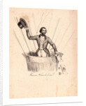 Half-Length Portrait of French Balloonist Francesco Arban Standing in the Basket of a Balloon, Waving His Hat by Anonymous