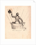 Half-Length Portrait of French Balloonist Francesco Arban Standing in the Basket of a Balloon, Waving His Hat by Anonymous