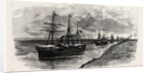 The Block in the Suez Canal: Procession of Steamers after the Renewal of Traffic by Anonymous
