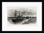 The Block in the Suez Canal: Procession of Steamers after the Renewal of Traffic by Anonymous