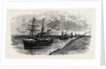 The Block in the Suez Canal: Procession of Steamers after the Renewal of Traffic by Anonymous